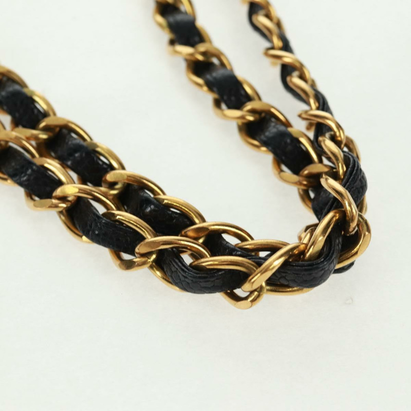 【日本直送】香奈兒 (CHANEL) 菱格紋鏈條肩背包，魚子醬紋皮革，黑色，金色雙C標誌，正品編號 165470V-6