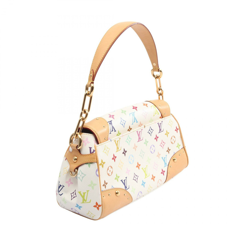 路易威登 Beverly MM 肩背包 M40203 Monogram Multicolore 白色二手-1