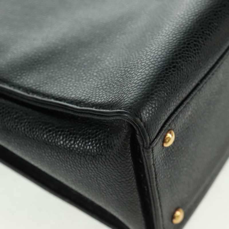 【日本直送】香奈兒魚子醬皮黑色金CC鏈條單背包 Auth 165539V-14