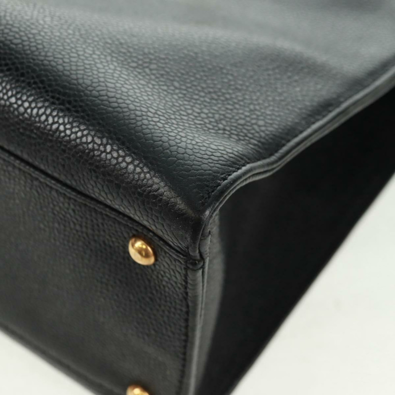 【日本直送】香奈兒魚子醬皮黑色金CC鏈條單背包 Auth 165539V-15