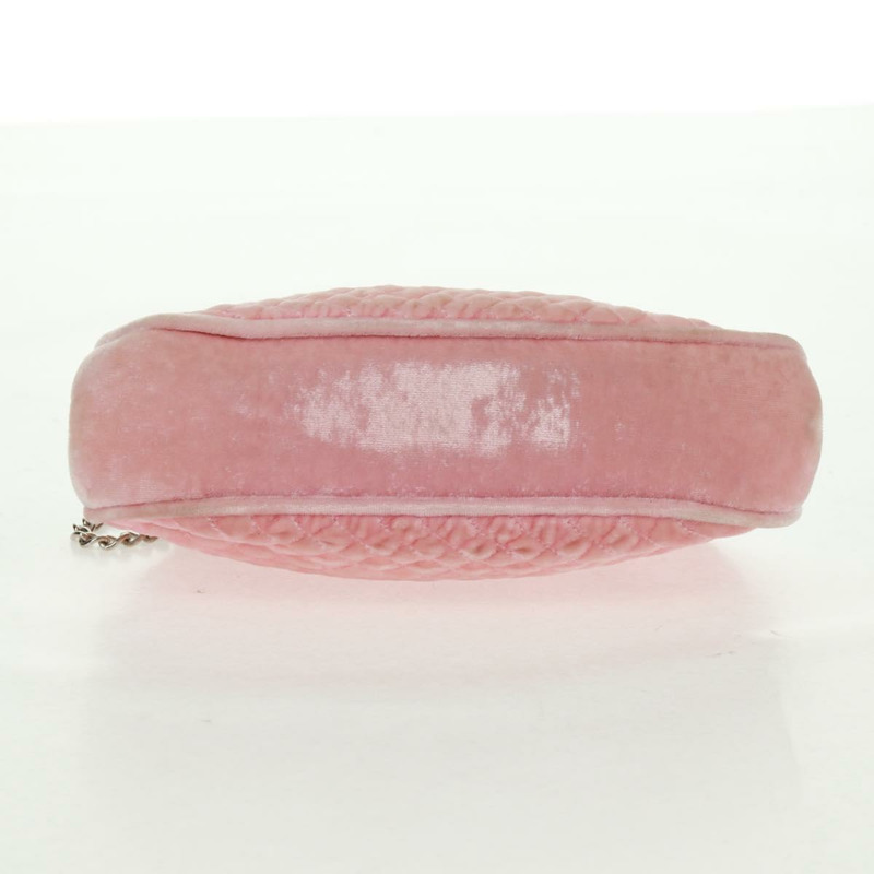 【日本直送】香奈兒 (CHANEL) 絎縫鏈條肩背包 絲絨粉紅色 銀色 CC 標誌 Auth 165897V-4