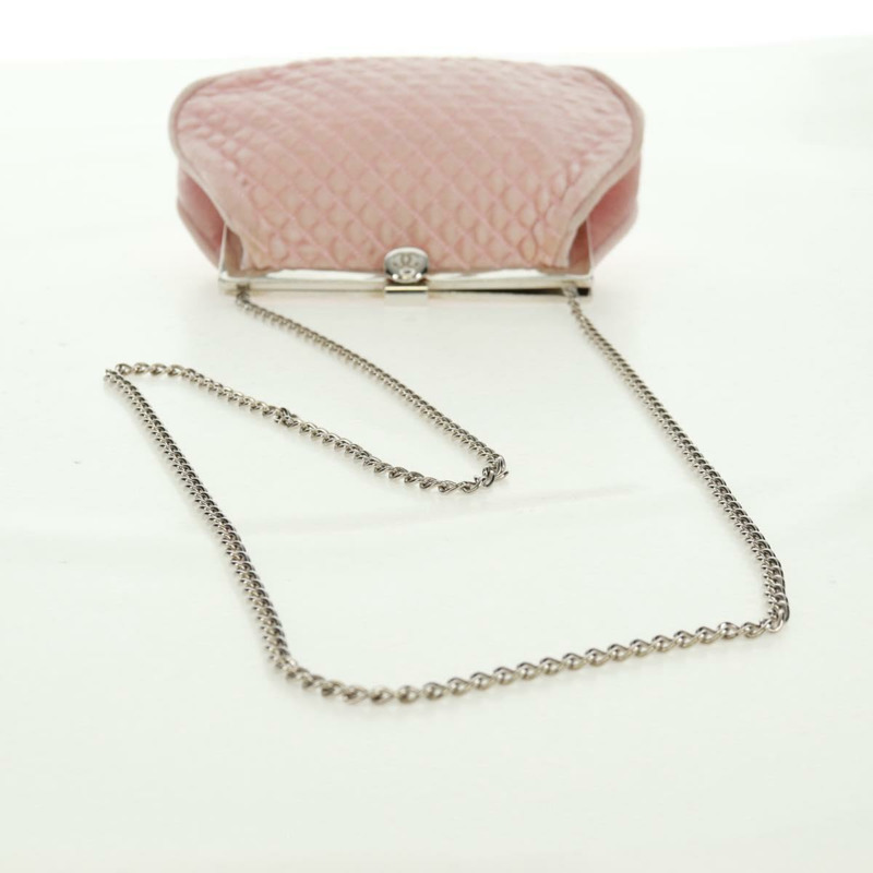 【日本直送】香奈兒 (CHANEL) 絎縫鏈條肩背包 絲絨粉紅色 銀色 CC 標誌 Auth 165897V-6