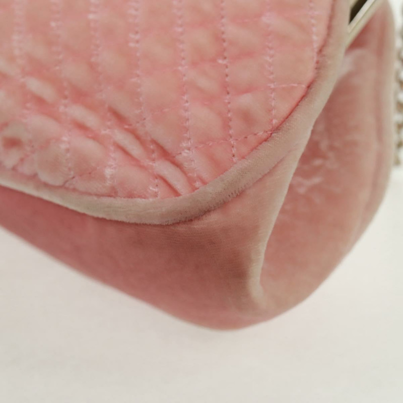 【日本直送】香奈兒 (CHANEL) 絎縫鏈條肩背包 絲絨粉紅色 銀色 CC 標誌 Auth 165897V-15