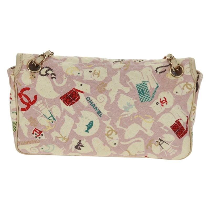 【日本直送】香奈兒 Matelasse 25 單翻蓋鏈條包 帆布 米色 金色 CC 標誌 正品 165652SAV-1