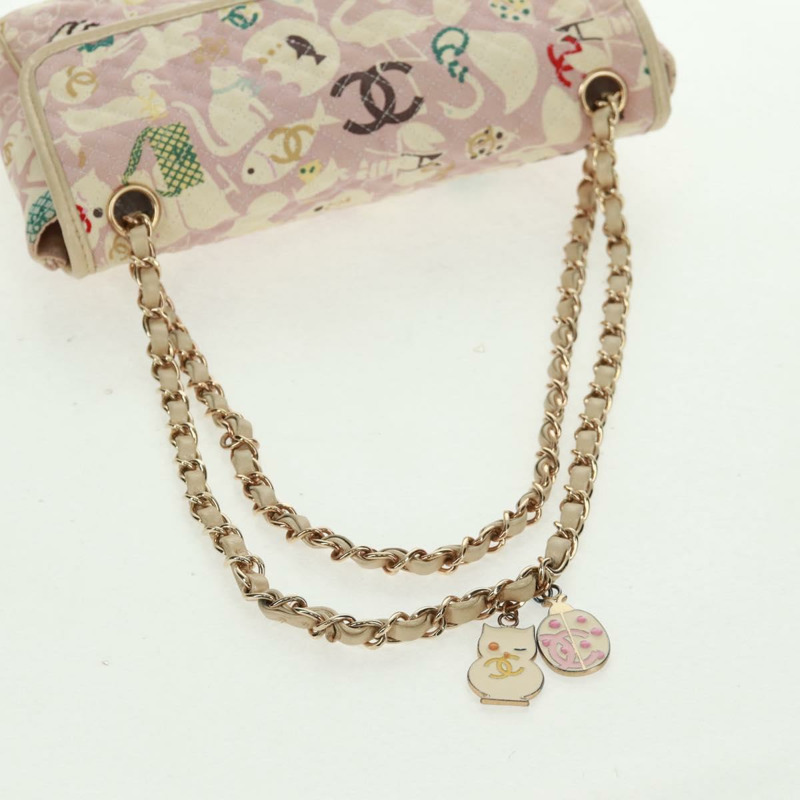 【日本直送】香奈兒 Matelasse 25 單翻蓋鏈條包 帆布 米色 金色 CC 標誌 正品 165652SAV-6