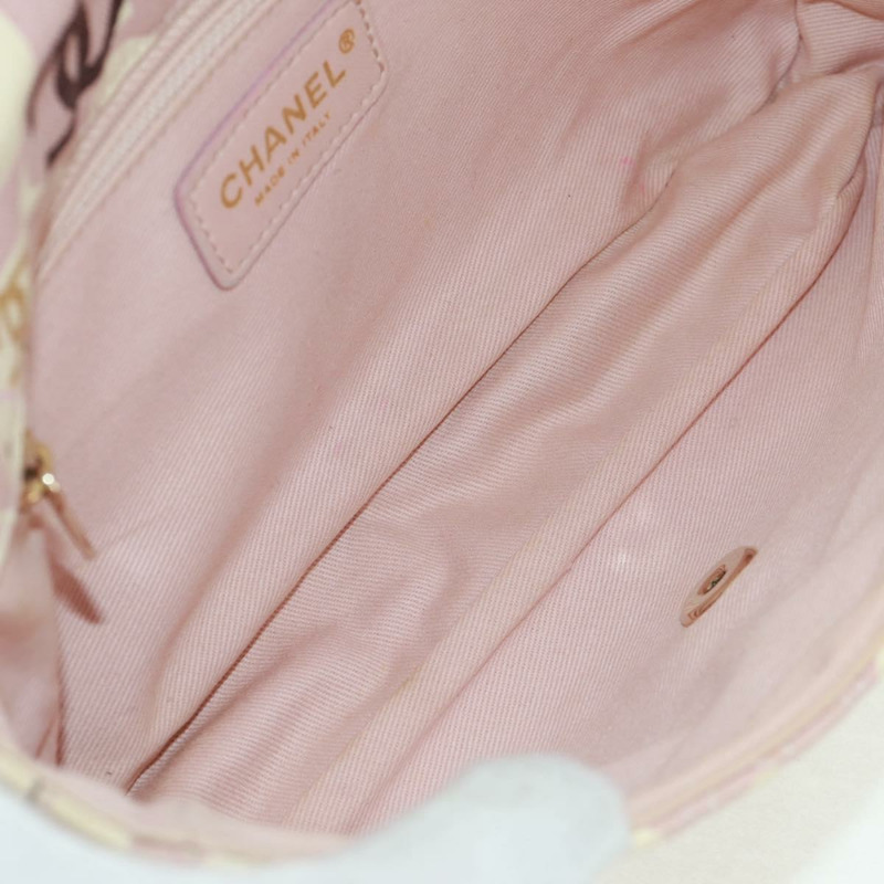 【日本直送】香奈兒 Matelasse 25 單翻蓋鏈條包 帆布 米色 金色 CC 標誌 正品 165652SAV-8