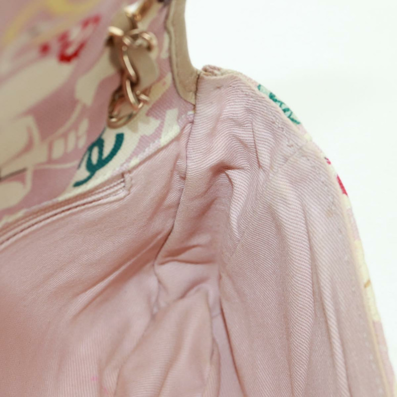 【日本直送】香奈兒 Matelasse 25 單翻蓋鏈條包 帆布 米色 金色 CC 標誌 正品 165652SAV-23