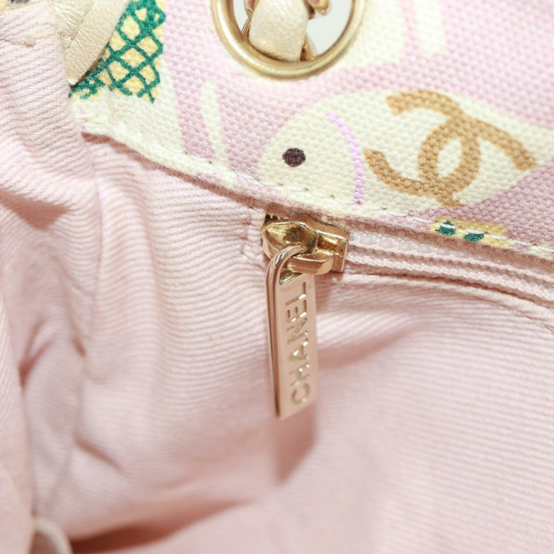 【日本直送】香奈兒 Matelasse 25 單翻蓋鏈條包 帆布 米色 金色 CC 標誌 正品 165652SAV-25