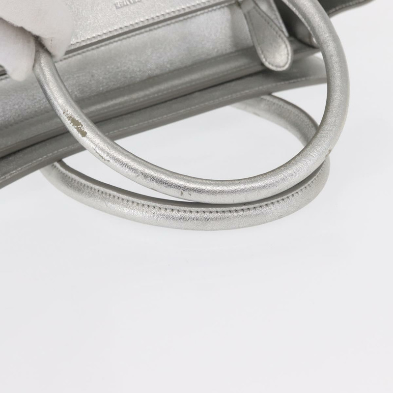 【日本直送】CELINE Luggage Micro Shopper 手提包 皮革 銀色 正品 gh1672-6