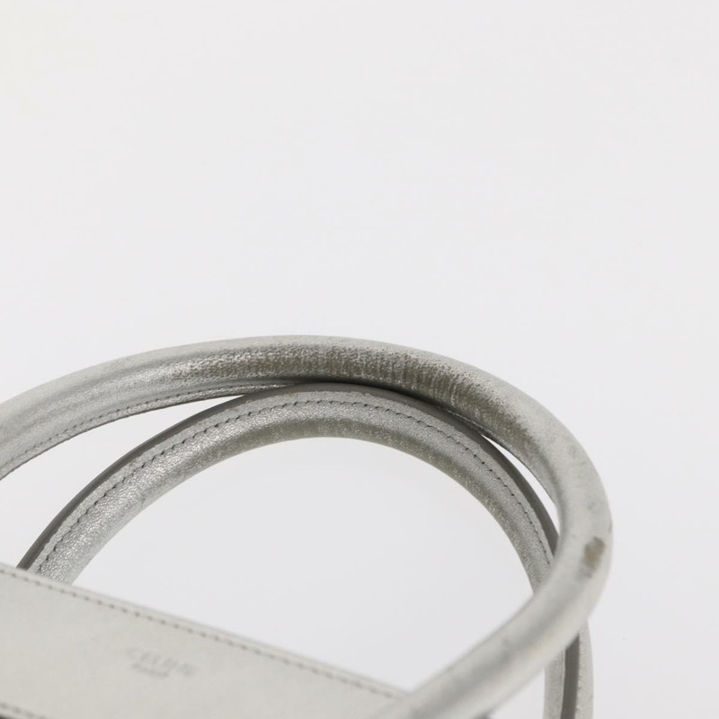 【日本直送】CELINE Luggage Micro Shopper 手提包 皮革 銀色 正品 gh1672-7