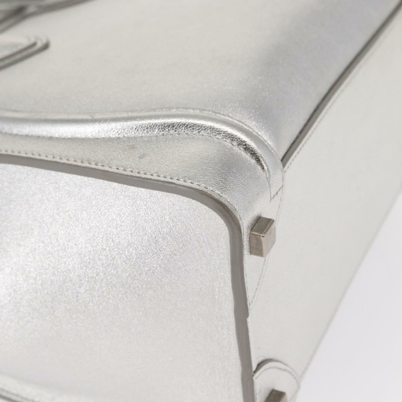 【日本直送】CELINE Luggage Micro Shopper 手提包 皮革 銀色 正品 gh1672-14