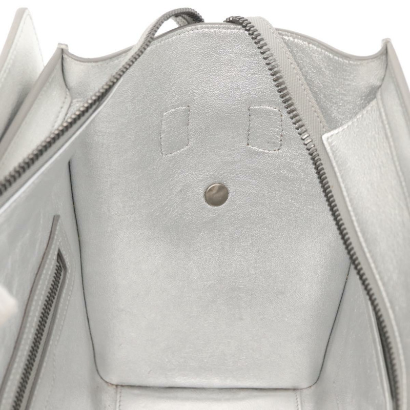 【日本直送】CELINE Luggage Micro Shopper 手提包 皮革 銀色 正品 gh1672-19