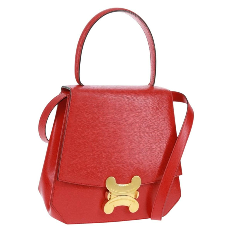 【日本直送】CELINE 手提包 皮革 2way 紅色金色 Auth 168152V-0