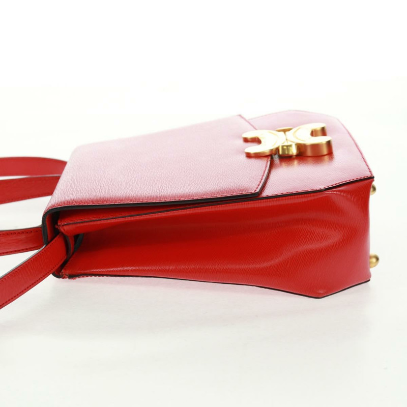 【日本直送】CELINE 手提包 皮革 2way 紅色金色 Auth 168152V-2