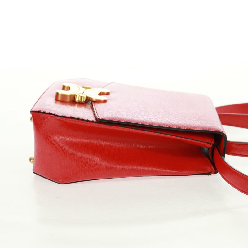 【日本直送】CELINE 手提包 皮革 2way 紅色金色 Auth 168152V-3