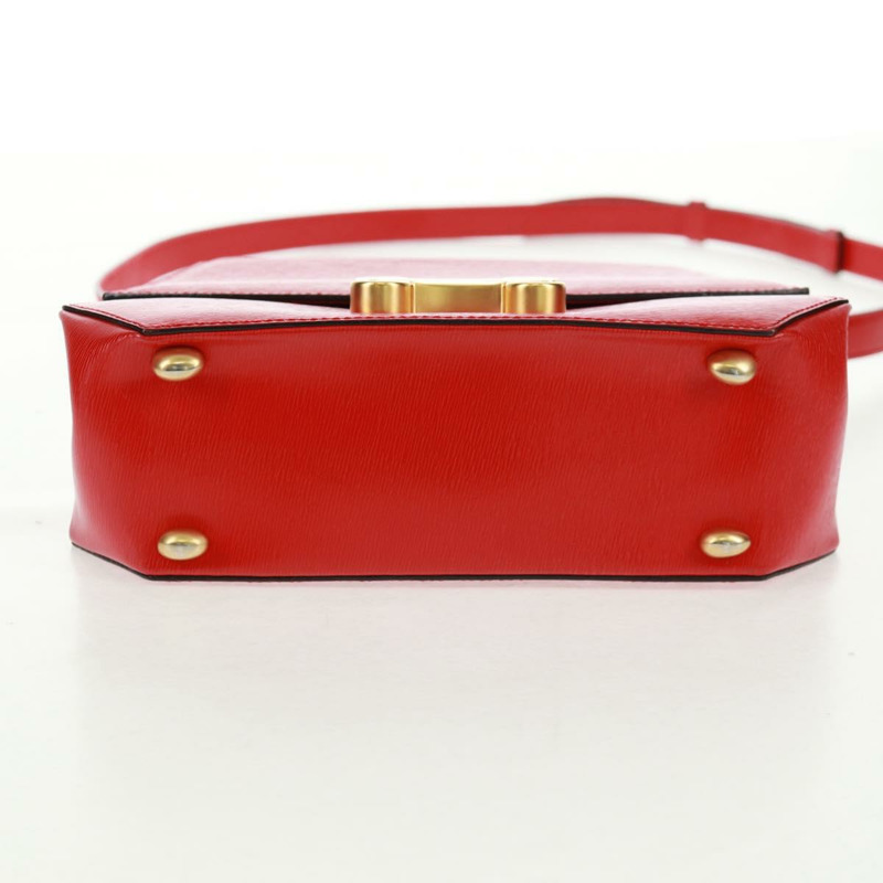 【日本直送】CELINE 手提包 皮革 2way 紅色金色 Auth 168152V-4