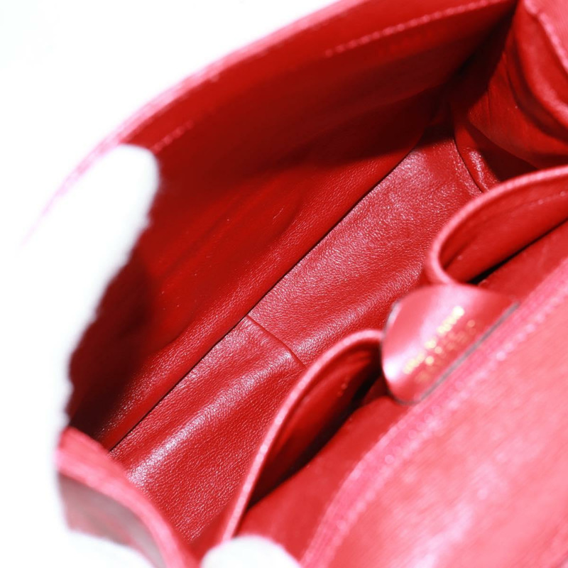 【日本直送】CELINE 手提包 皮革 2way 紅色金色 Auth 168152V-9