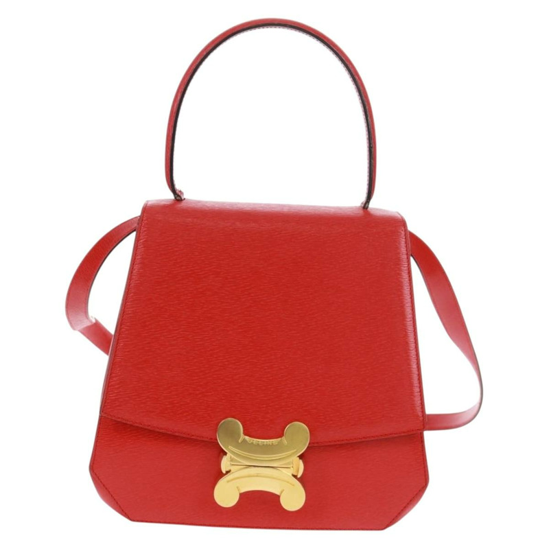 【日本直送】CELINE 手提包 皮革 2way 紅色金色 Auth 168152V-12