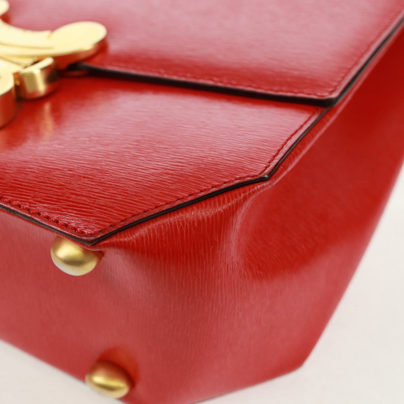 【日本直送】CELINE 手提包 皮革 2way 紅色金色 Auth 168152V-17