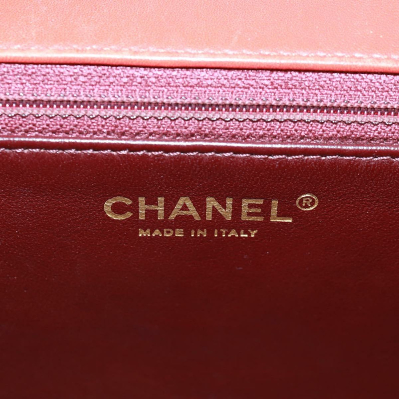 【日本直送】香奈兒 Chain Matelasse 23 單肩包，羊皮材質，紅色，金色雙C標誌，正品編號 168061V-20