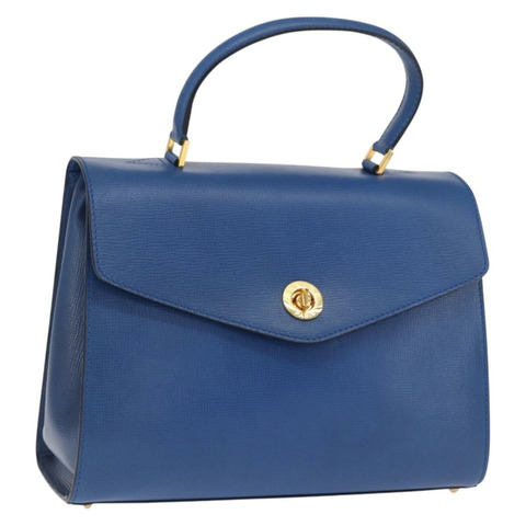 CELINE 手提包 皮革 藍色 金色 正品 169258V