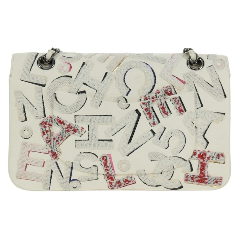 【日本直送】香奈兒鏈條單背包，皮革材質，白色，銀色雙C標誌，正品編號169199SM-1