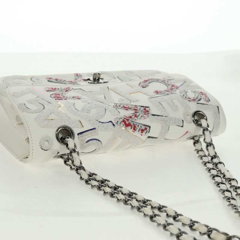 【日本直送】香奈兒鏈條單背包，皮革材質，白色，銀色雙C標誌，正品編號169199SM-5