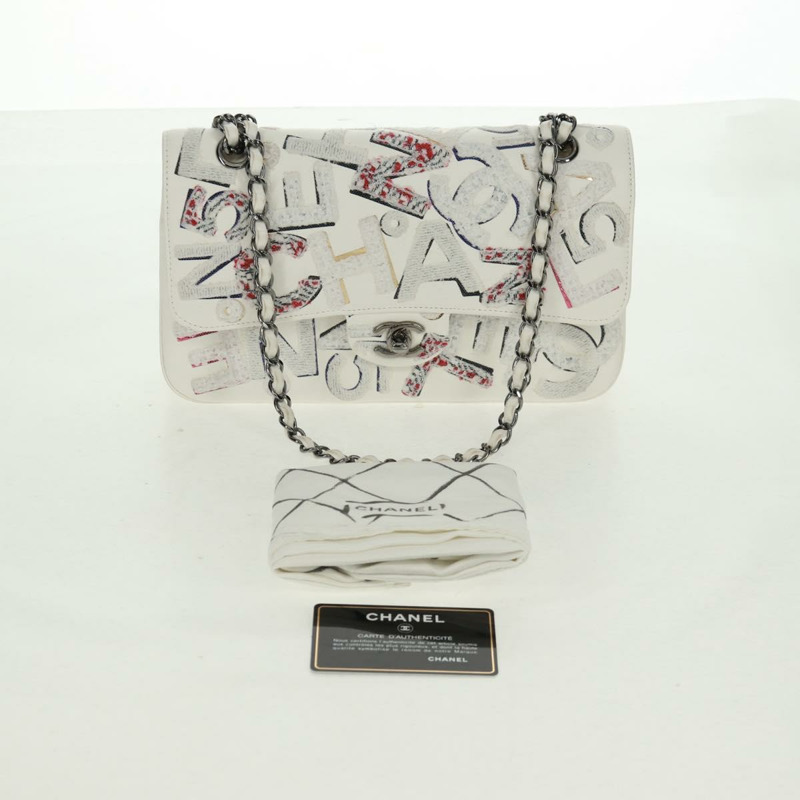 【日本直送】香奈兒鏈條單背包，皮革材質，白色，銀色雙C標誌，正品編號169199SM-11