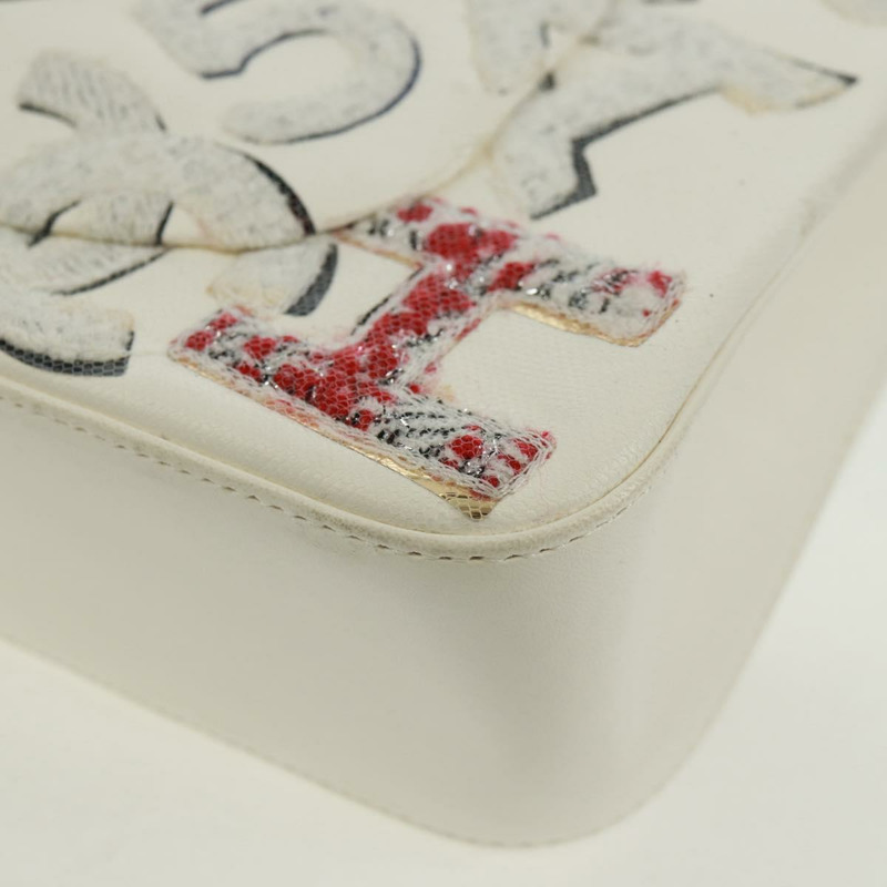 【日本直送】香奈兒鏈條單背包，皮革材質，白色，銀色雙C標誌，正品編號169199SM-16