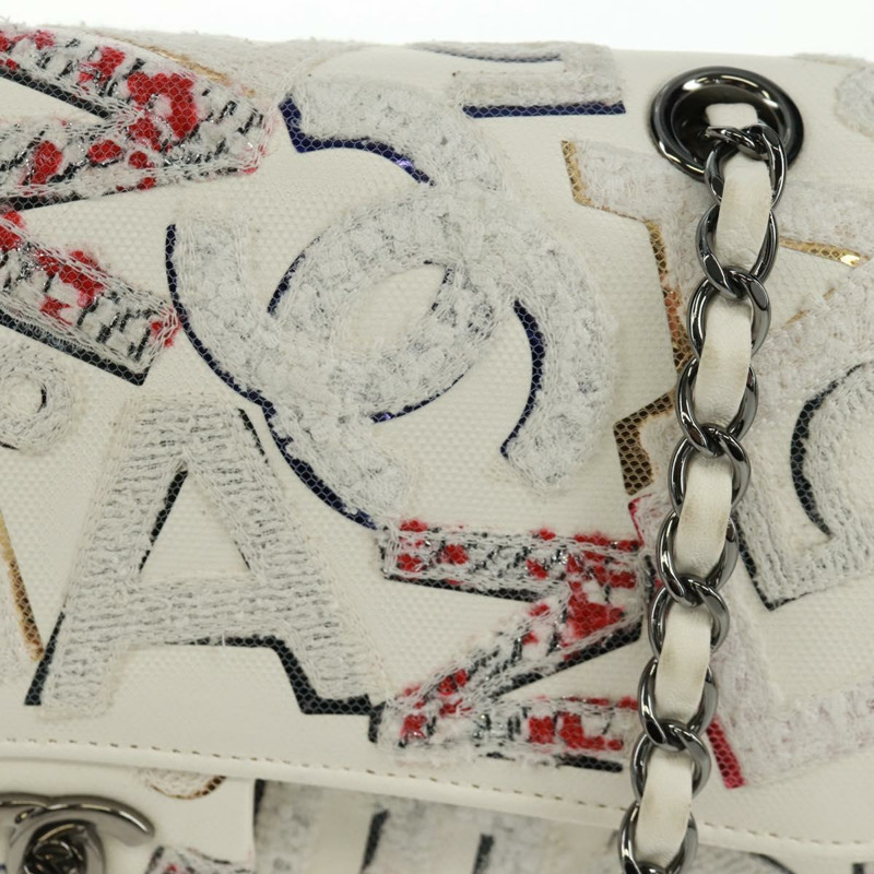 【日本直送】香奈兒鏈條單背包，皮革材質，白色，銀色雙C標誌，正品編號169199SM-19