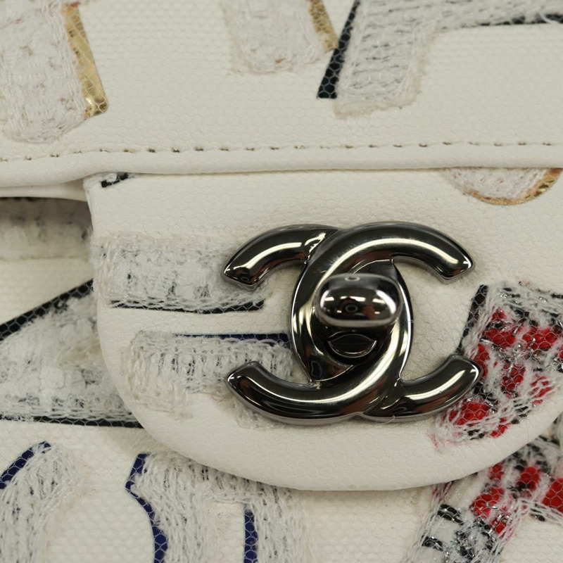 【日本直送】香奈兒鏈條單背包，皮革材質，白色，銀色雙C標誌，正品編號169199SM-20