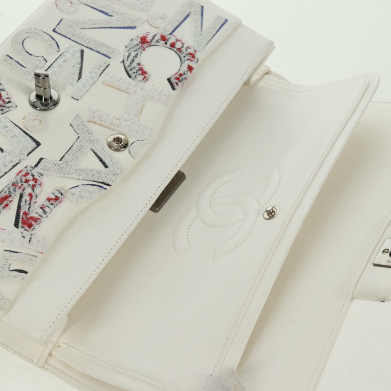 【日本直送】香奈兒鏈條單背包，皮革材質，白色，銀色雙C標誌，正品編號169199SM-25