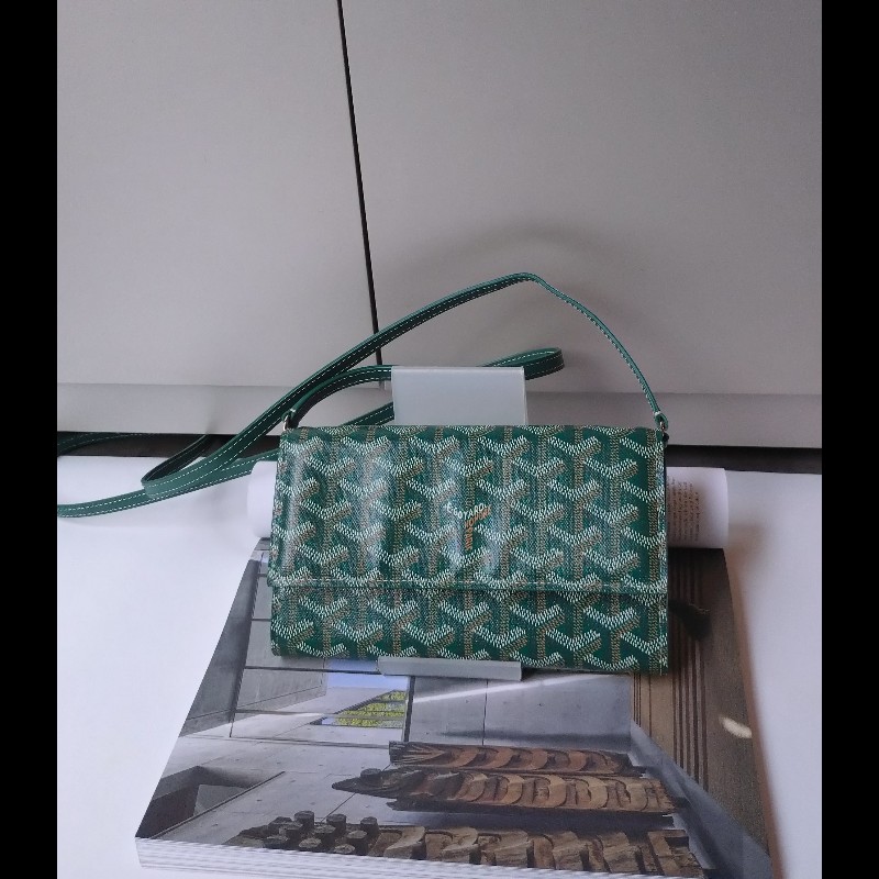 Goyard 綠色印花下蓋小斜背包 verenne continental wallet-0