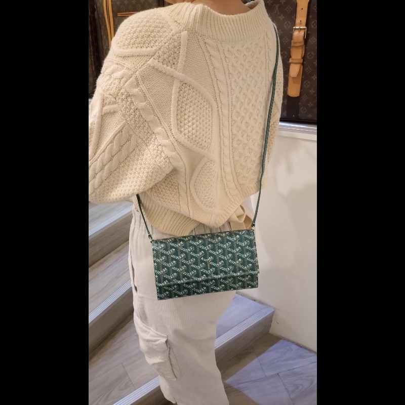 Goyard 綠色印花下蓋小斜背包 verenne continental wallet-1