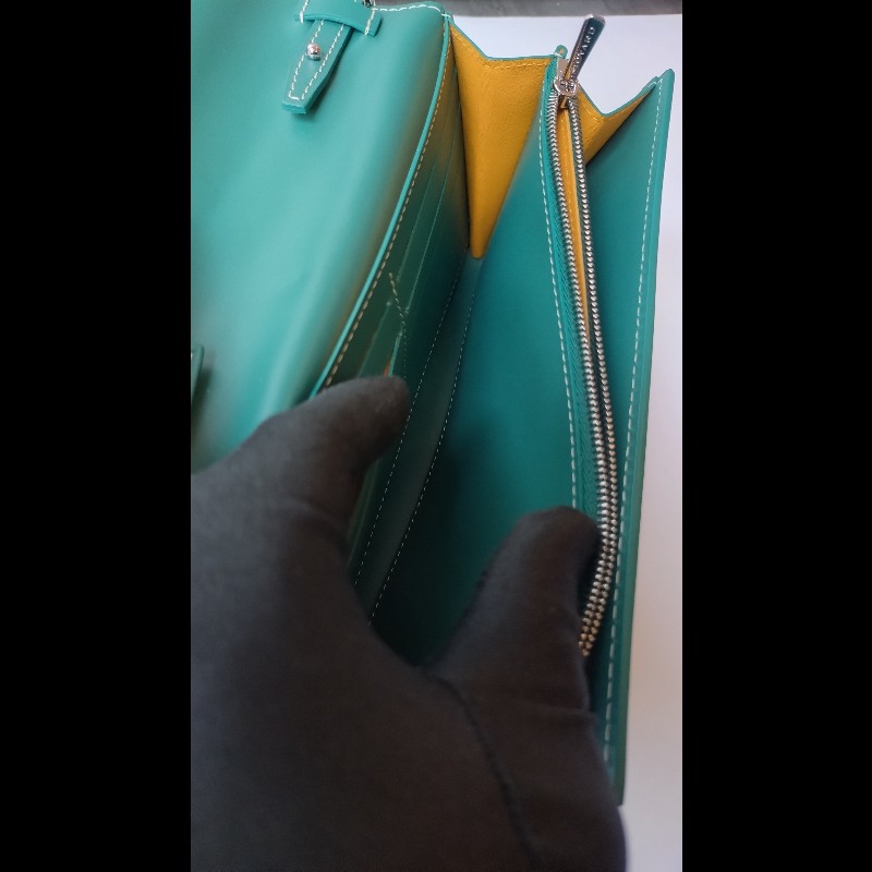 Goyard 綠色印花下蓋小斜背包 verenne continental wallet-13