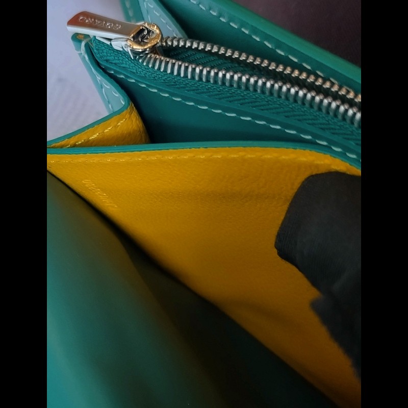 Goyard 綠色印花下蓋小斜背包 verenne continental wallet-14