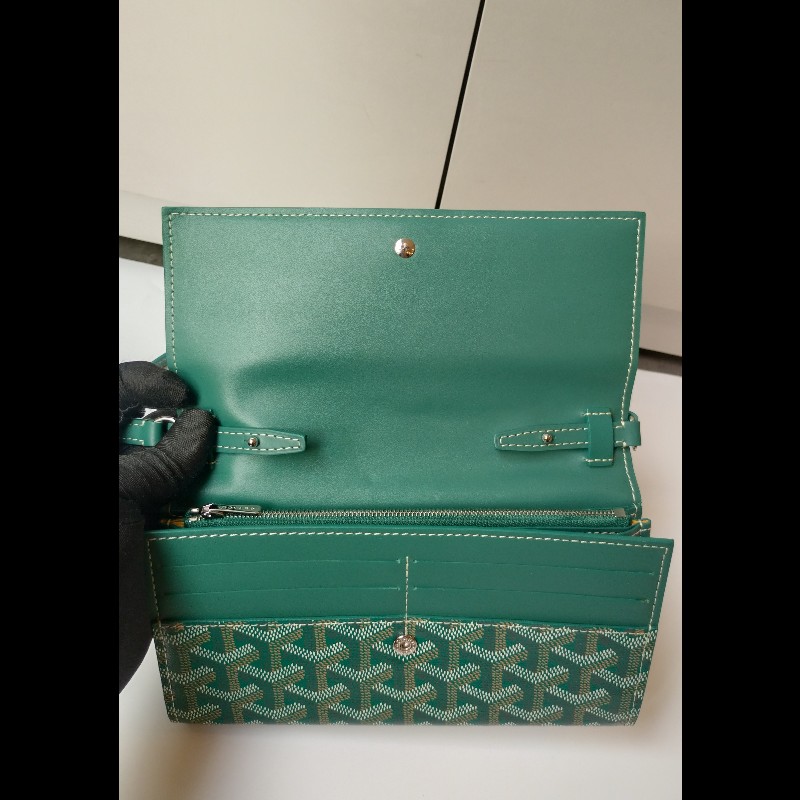 Goyard 綠色印花下蓋小斜背包 verenne continental wallet-15