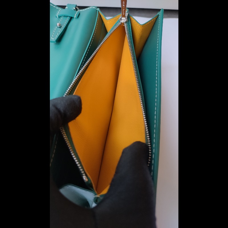 Goyard 綠色印花下蓋小斜背包 verenne continental wallet-16