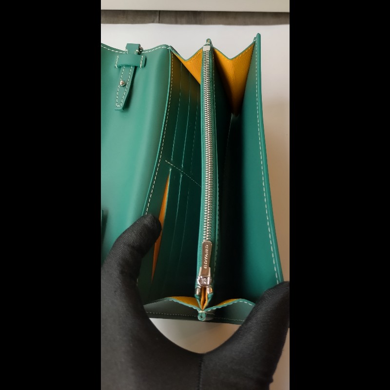 Goyard 綠色印花下蓋小斜背包 verenne continental wallet-18