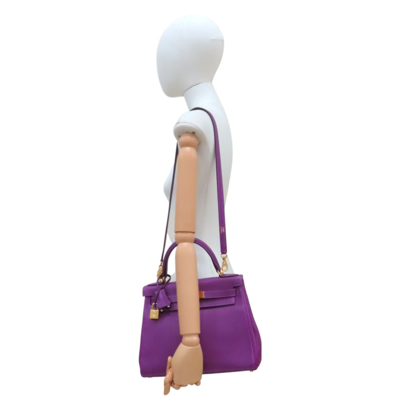 海葵紫 EverColor 牛皮 Kelly 28 凱莉包 兩用包 Y刻 金扣【HERMES 愛馬仕】 H070443CC-9