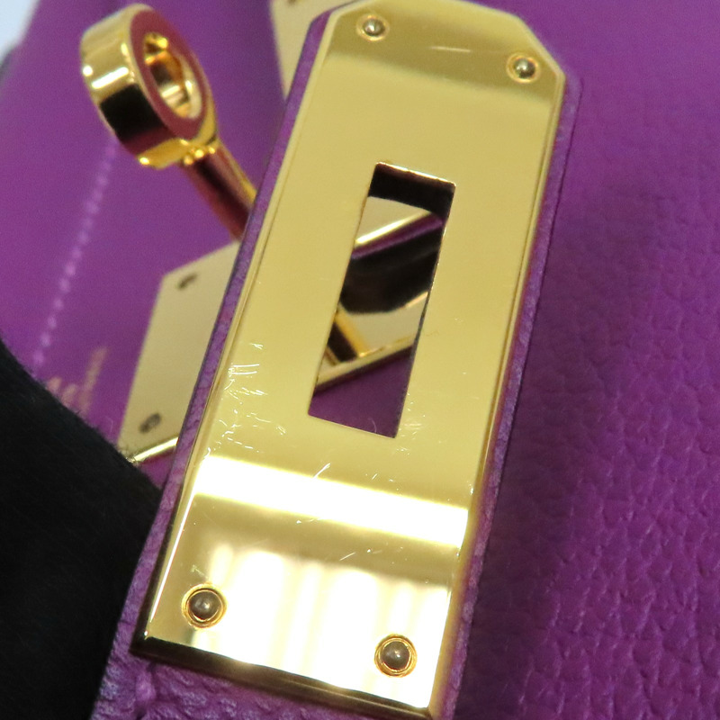 海葵紫 EverColor 牛皮 Kelly 28 凱莉包 兩用包 Y刻 金扣【HERMES 愛馬仕】 H070443CC-14