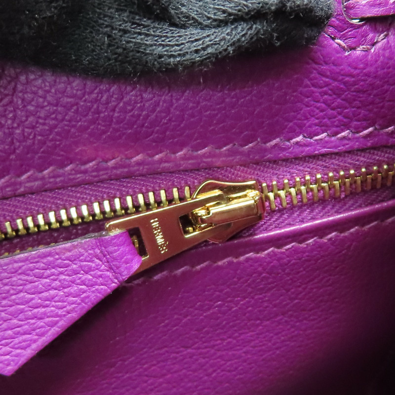 海葵紫 EverColor 牛皮 Kelly 28 凱莉包 兩用包 Y刻 金扣【HERMES 愛馬仕】 H070443CC-15