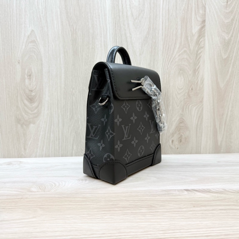 LV黑色原花Nano Steamer手提斜背包M82774-5