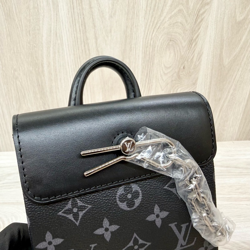 LV黑色原花Nano Steamer手提斜背包M82774-7