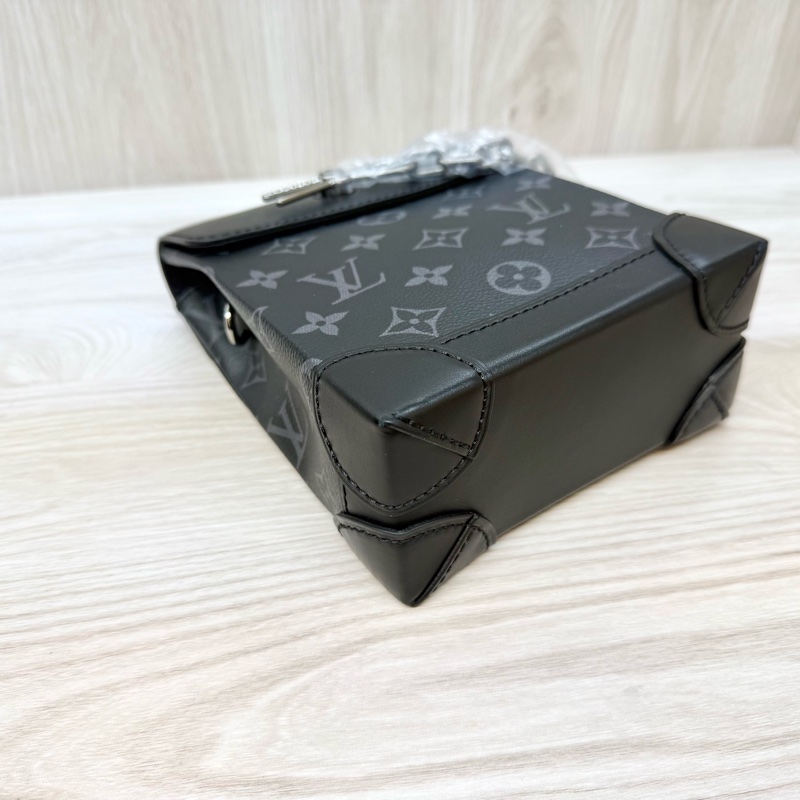 LV黑色原花Nano Steamer手提斜背包M82774-9