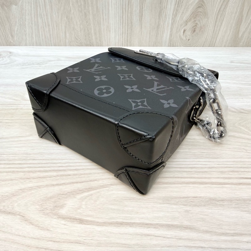 LV黑色原花Nano Steamer手提斜背包M82774-10