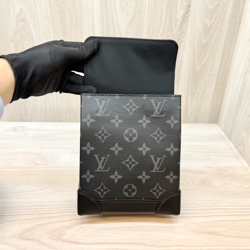 LV黑色原花Nano Steamer手提斜背包M82774-11