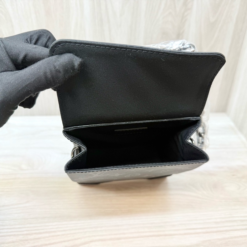 LV黑色原花Nano Steamer手提斜背包M82774-12