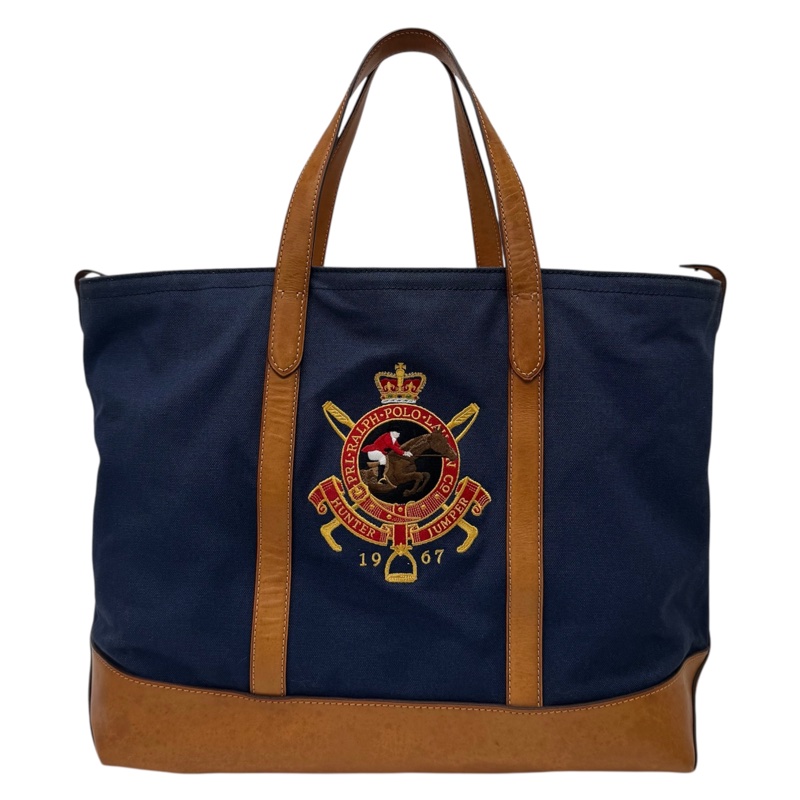 Ralph Lauren polo 學院風托特包 Vintage  中古 二手 手提 大容量-7