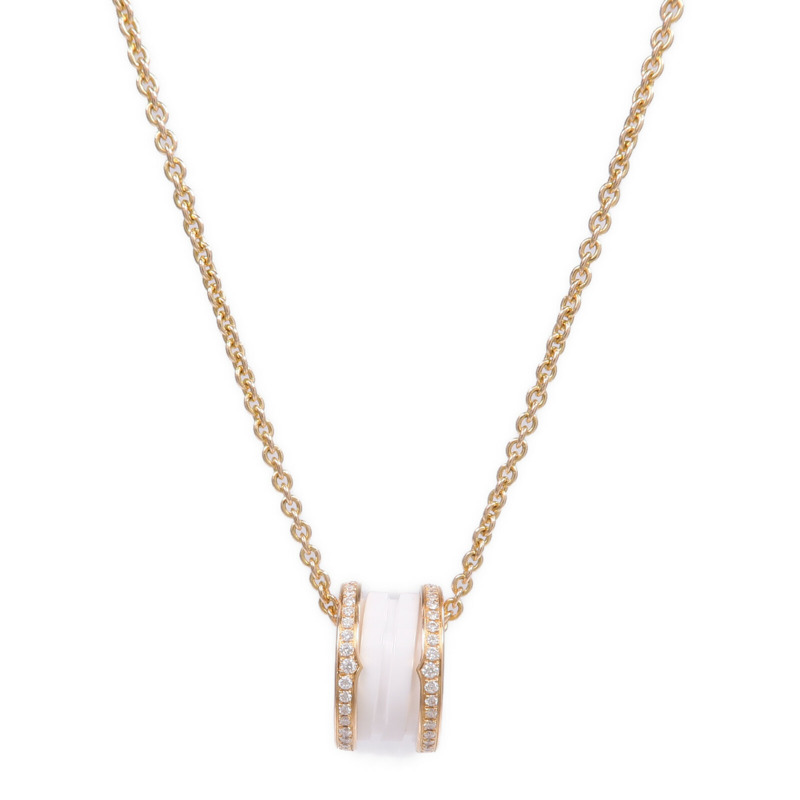BVLGARI 18K玫瑰金/陶瓷B.Zero1 Necklace鑽石項鍊-1